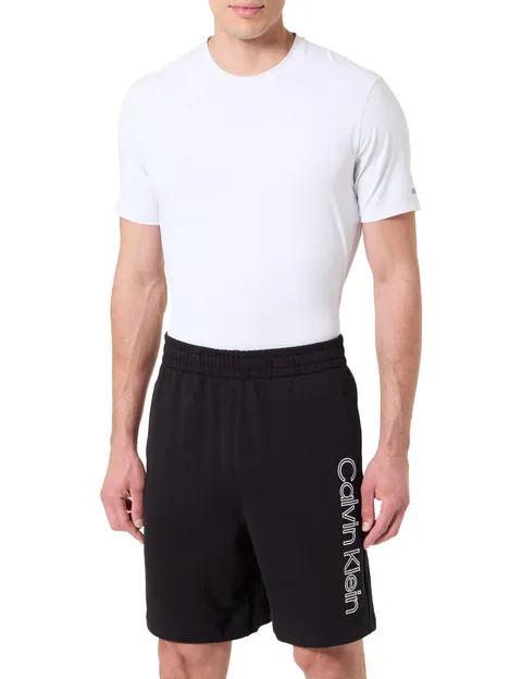 Calvin Klein Uomo Pantaloncini Lounge Terry EU Graphic con Tasche Laterali, Nero (Black)