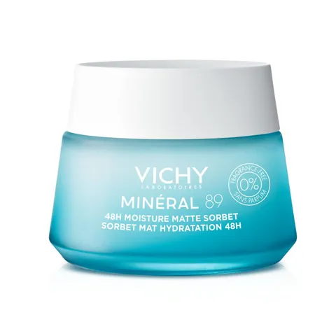 Vichy Minéral 89, Crema Idratante 72h, Per Tutti i Tipi di Pelle, Pelle Fortificata