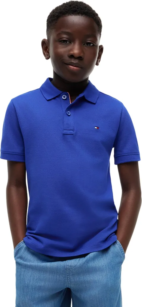 Tommy Hilfiger Bambino Maglietta Polo Maniche Corte Flag Regular Fit, Blu (Noble Blue), 80