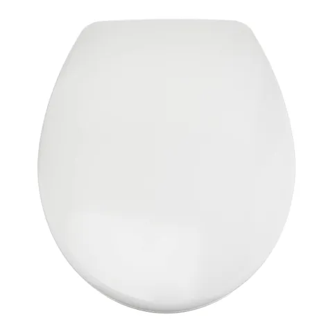 Amazon Basics Ovale Sedile WC in urea, resistente, con chiusura ammortizzata e sgancio