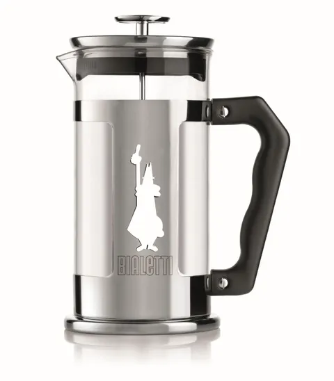 Bialetti Preziosa caffettiera, filtro French Press per caffè o tè, corpo in acciaio