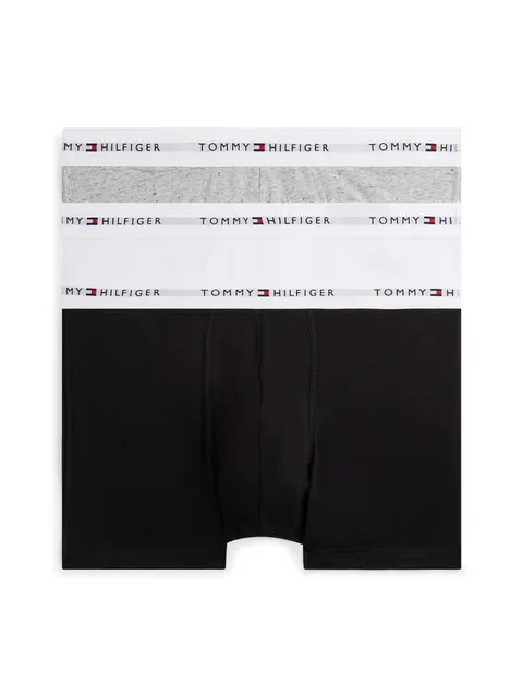 Tommy Hilfiger 3P Boxer da Uomo Grey Heather/Black/White XXL