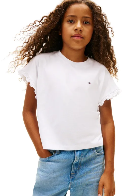 Tommy Hilfiger Essential Top SS Kg0kg08970 Altri, White (White), 3 Anni Bambine e Ragazze