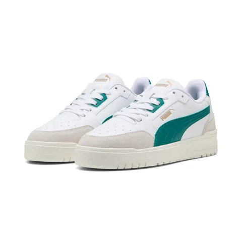 Puma Unisex Shuffle Downtown OgSneaker, Puma Bianco Wild Green Vapor Gray, 38.5 EU