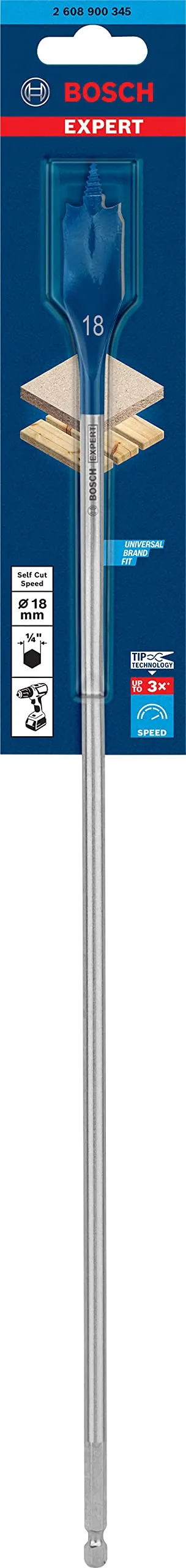 Bosch 1x Mecchie a spada Expert Self Cut Speed (per Legno tenero, Truciolare, Ø 18,00 mm