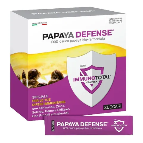 Zuccari Papaya Defense, 30 Stick-Pack da 3,08g, Con Papaya Bio-Fermentata, Echinacea