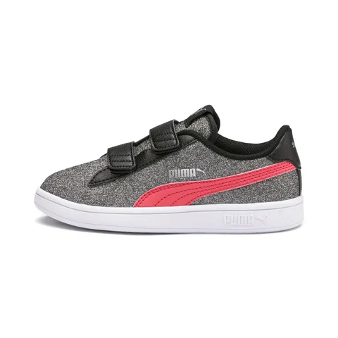 Puma Smash V2 Glitz Glam V Ps - Sneaker Bambina, Nero (Puma Black-Calypso Coral-Puma