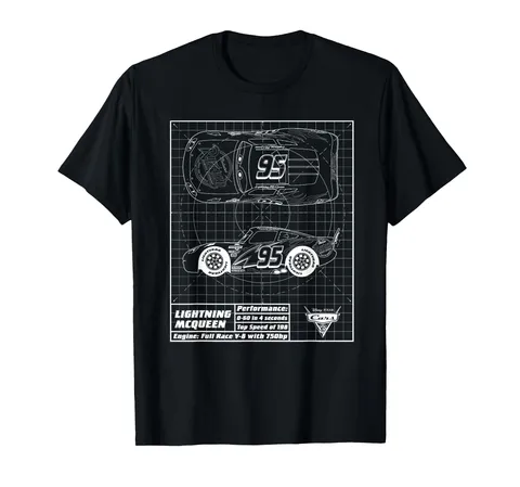 Cars Lightning McQueen Blueprint Maglietta