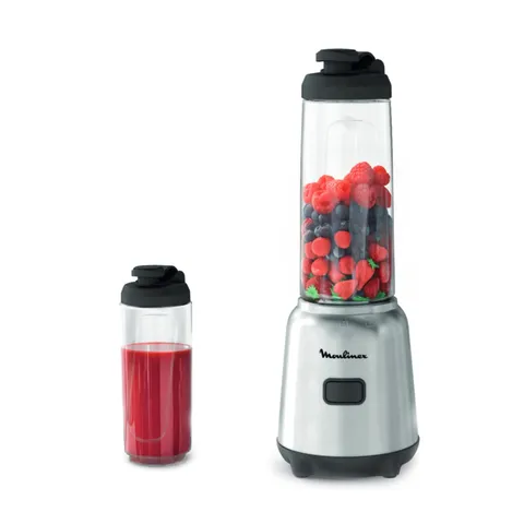Moulinex Mix&Move Mini Frullatore Portatile, 2 bottiglie 600 ml, 300 W, Design Compatto