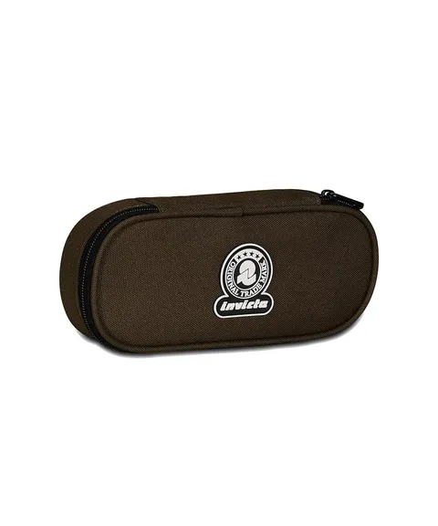 Invicta Portapenne Scuola, Round Plus Solid, Verde Militare, Mono Scomparto con