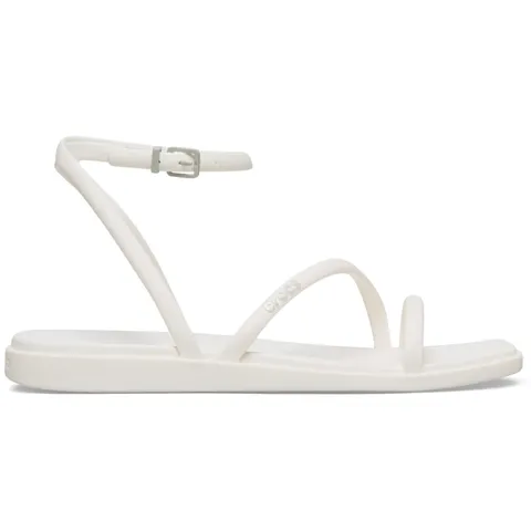 Crocs Sandalo piatto da donna Miami alla caviglia, color gesso, 38 EU