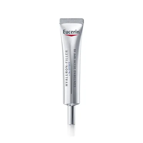 Eucerin Hyaluron-Filler Contorno Occhi SPF15 15 ml, Crema contorno occhi antirughe e