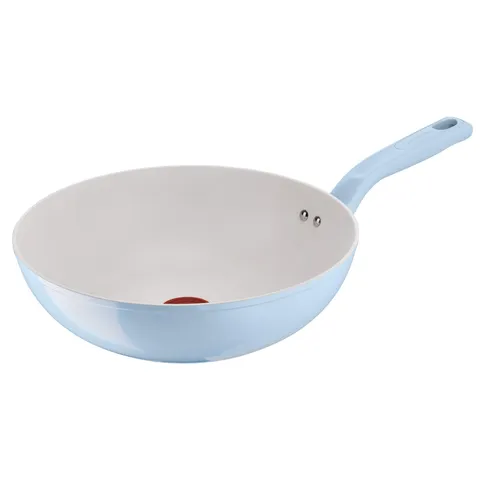 Lagostina Brezza, Wok Antiaderente Ø 28 cm, Rivestimento Mineralia, Indicatore di Calore