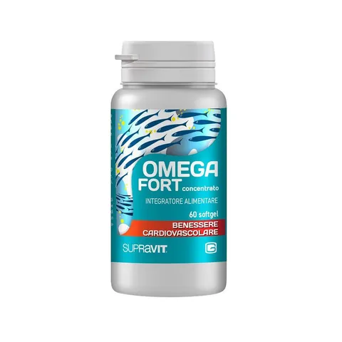 Supravit Omega Fort, Integratore Alimentare a base di olio di pesce dei mari freddi. 60