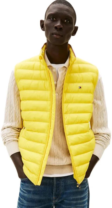 Tommy Hilfiger Packable Recycled Vest Mw0Mw18762, Gilet, Uomo, Giallo (Morningside