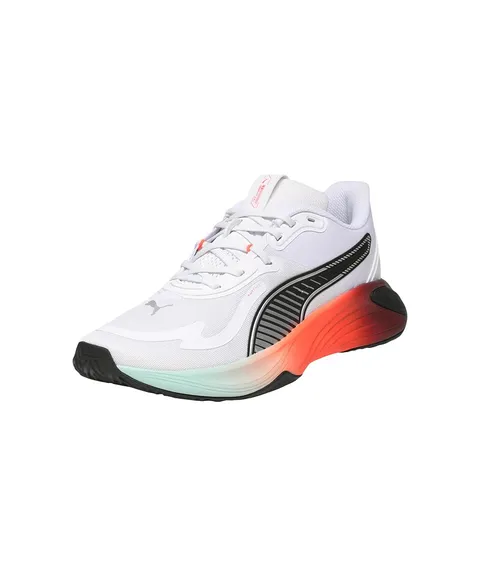 Puma Unisex PWR Hybrid TrCross Trainer, Puma Bianco Glowing Red Ruby Shimmer Mint Melt