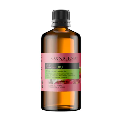 Oxxigena Olio di Ricino Biologico Vergine Puro al 100% - 1 L - Spremuto a Freddo