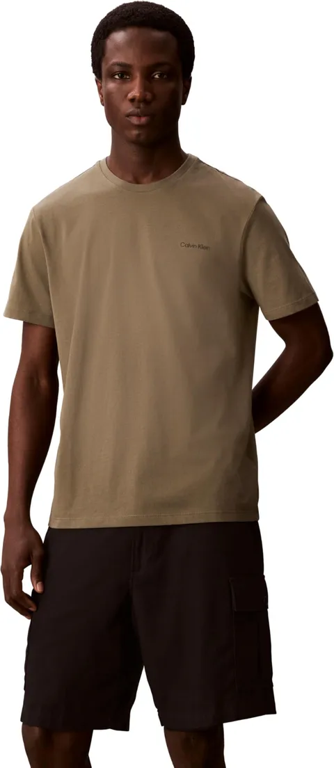 Calvin Klein Maglietta Girocollo da Uomo con Micro Logo SS LV04LC255G, Beige, M