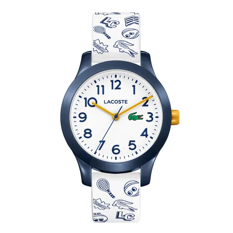 Lacoste Orologio 12.12 Kids Quarzo, Cinturino Silicone Bianco