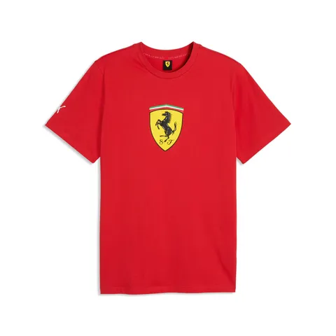 PUMA T-Shirt Scuderia Ferrari Coloured Shield da Uomo L, Rosso Corsa Red