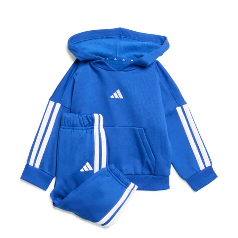 adidas Unisex - Bimbi 0-24 Essentials Hooded Jogger Track Suit, Royal Blue/White/White