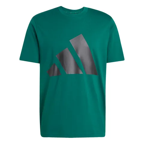 adidas Uomo Essentials Big Logo Single Jersey Shirt, Collegiate Green/Black, M