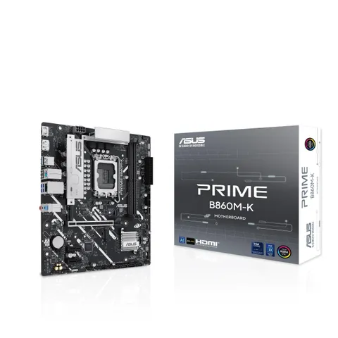ASUS Prime B860M-K, Scheda Madre Intel mATX, 6+1+1+1 Fasi di Alimentazione, Slot DDR5
