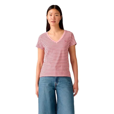 Levi's Maglietta da Donna Perfect Vneck, Clara Stripe Zephyr, XS