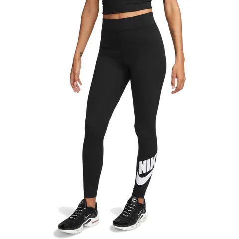 Nike Women's Pantaloni W NSW Nk CLSC Gx HR Tight Ftra, Black/White, DV7791-010, XS-T