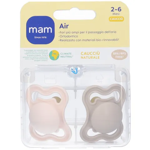 MAM Air Succhietto 2-6 mesi set 2pz, caucciù naturale