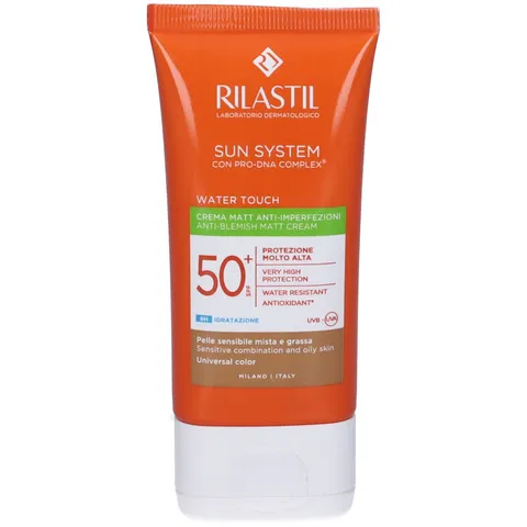 Rilastil Sun System Water Touch Matt Fluido Solare Viso Colorato, Effetto Setoso e Matt