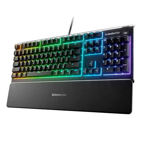 SteelSeries Apex 3 - Tastiera da Gaming RGB - Illuminazione RGB a 10 Zone - Poggiapolsi Magnetico di Alta Qualità - PC Layout Italiano (QWERTY)