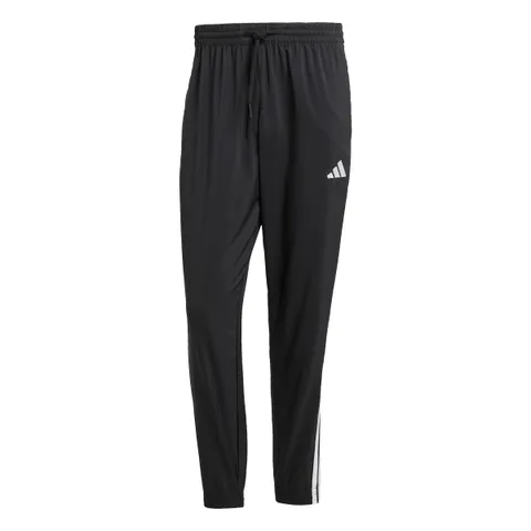 adidas Uomo Essential Three Stripes Woven Pants, Black/White, M