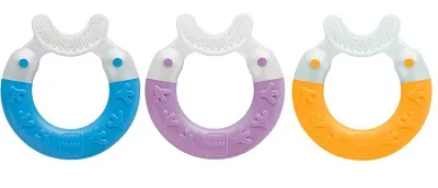 MAM Bite & Brush Dentaruolo, Massaggia gengive neonati 3+ mesi con setole ultra morbide