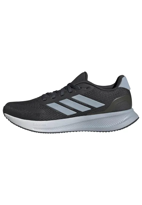 Adidas Uomo Runfalcon 5 Running Shoes, Carbon/Wonder Blue/Ftwr White, 44 2/3 EU