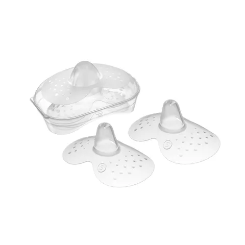 MAM Paracapezzoli (Set da 2), Copricapezzoli silicone ultrasottile SkinSoft, Paracapezzoli allattamento con superficie sagomata, Neonato accessori utili con confezione sterilizzante, Misura S