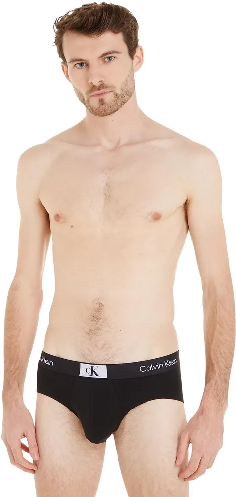 Calvin Klein Slip Hipster Uomo Cotone Elasticizzato, Nero (Black), S