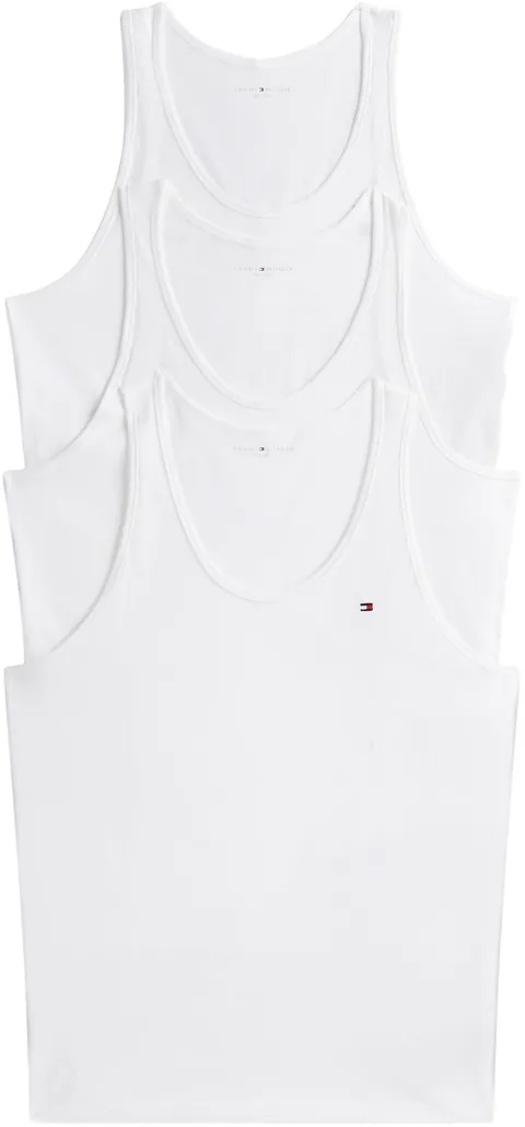 Tommy Hilfiger Uomo Canotte Confezione da 3 Scollo Rotondo, Bianco (White/White/White), S