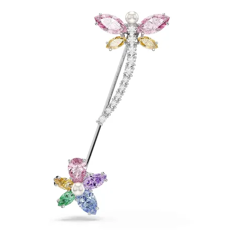 Swarovski x Ariana Grande Spilla, Taglio misto, Libellula, Multicolore, Placcato rodio