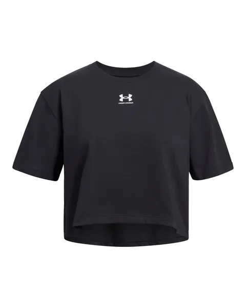 Under Armour Bambina Rival Short Sleeve, Maglietta Manica Corta Morbida e Comoda, T-Shirt Sportiva Traspirante per Allenamento, educazione Fisica e Atletica Leggera,Black/White,YMD