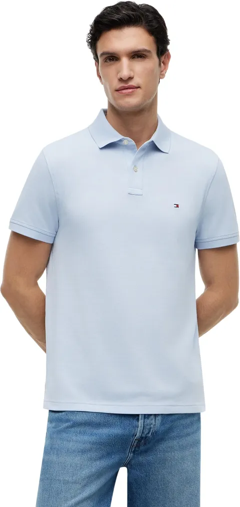 Tommy Hilfiger Uomo Maglietta Polo Maniche Corte 1985 Regular Fit, Blu (Breezy Blue), XXL