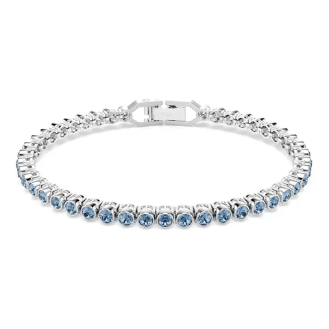 Swarovski Imber Bracciale Tennis, Gioiello con Cristalli Blu, Taglio Round, Montatura a