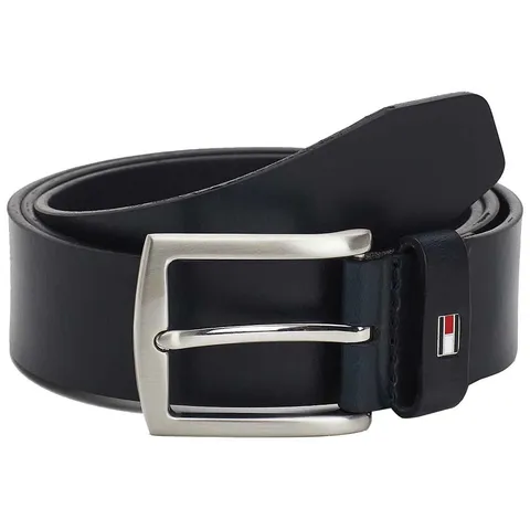 Tommy Hilfiger Uomo Cintura New Denton 3.5 Belt Cintura in Pelle, Blu (Midnight), 90 cm