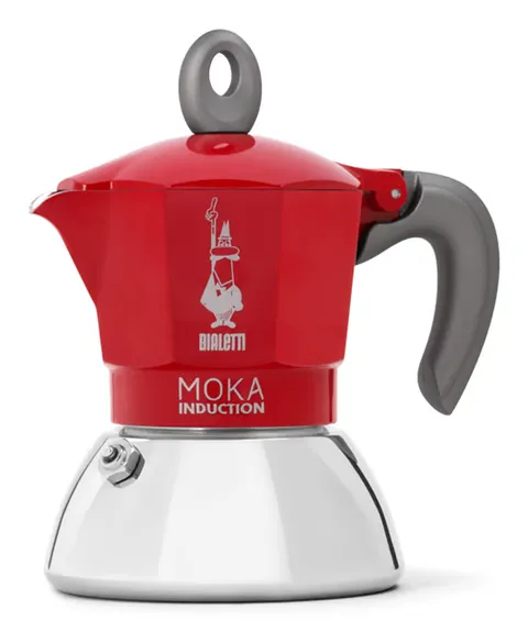 Bialetti Caffettiera Moka Induction, 2 Tazze (100 ml), Adatta a Tutti i piani cottura