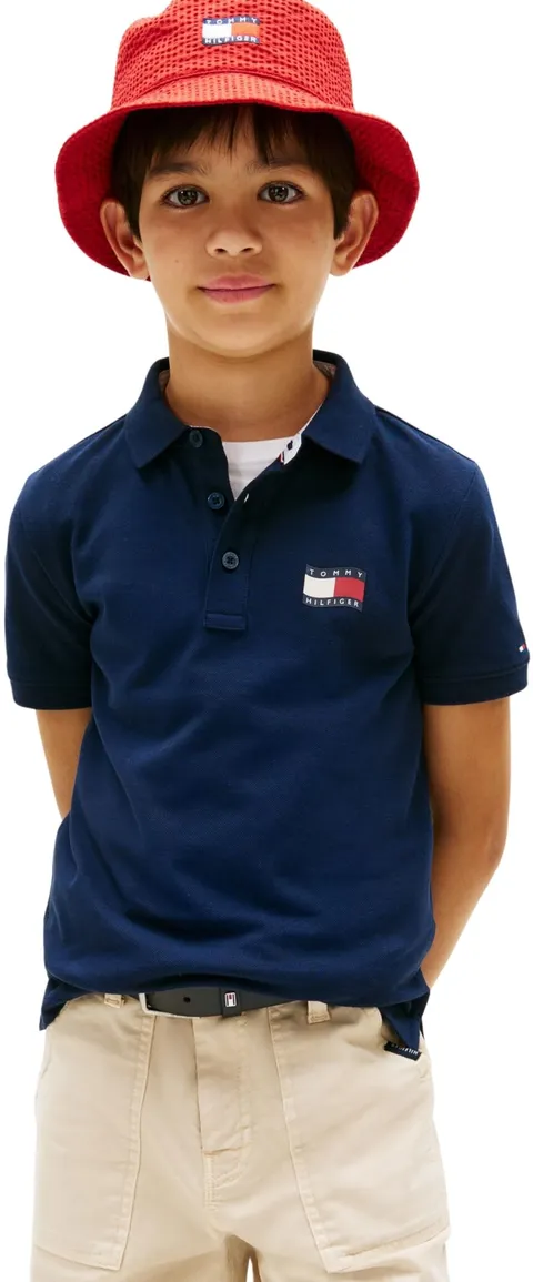 Tommy Hilfiger Wavy Flag Polo Ithica Placket SS Kb0kb10227, Blue (Dark Night Navy), 12