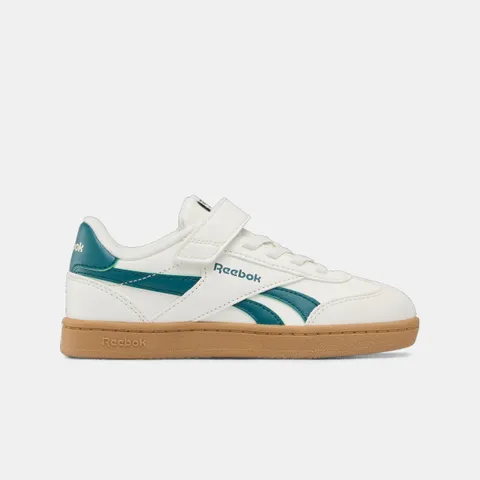 Reebok Sneaker Unisex per Bambini Smash Edge Elastic & Top Strap, Gesso Retroteal Sgum1