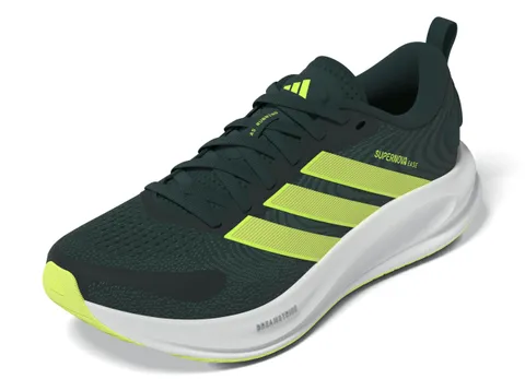 adidas Uomo Supernova Ease 2 Running Shoes, Linen Green/Matte Silver/Hi-RES Yellow, 42