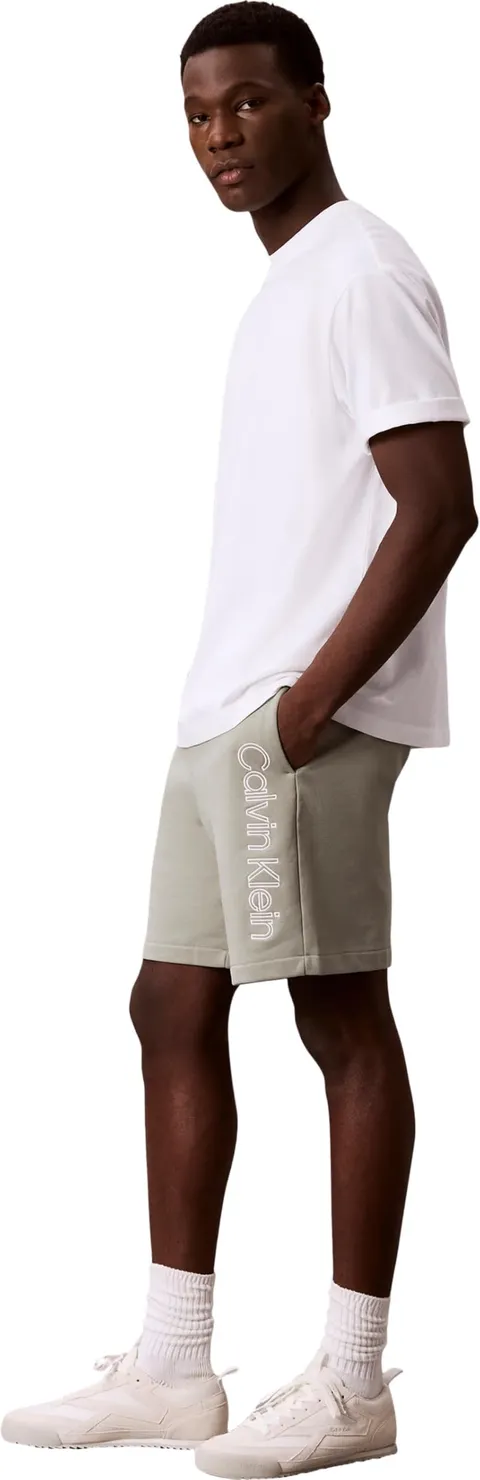Calvin Klein Uomo Pantaloncini Lounge Terry EU Graphic con Tasche Laterali, Beige