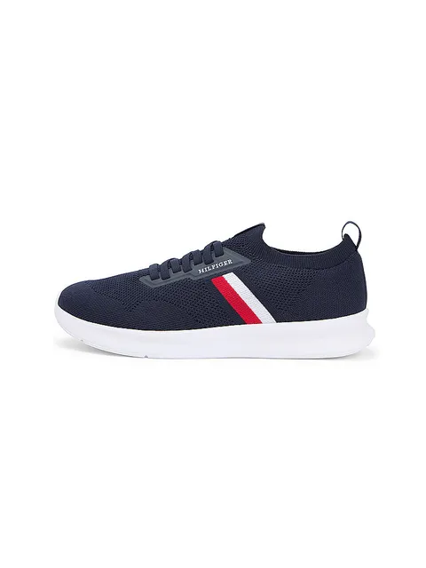 Tommy Hilfiger Runner da Uomo Leggero Lavorato a Maglia FM0FM05756 Low Top, Blu (Desert Sky), 10