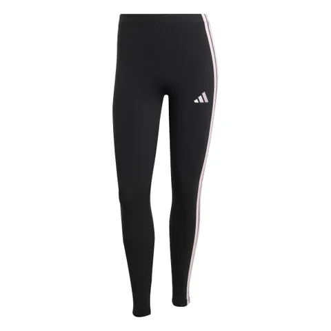 adidas Donna Essentials 3-Stripes Cotton Leggings Tights, black/clear pink, XL